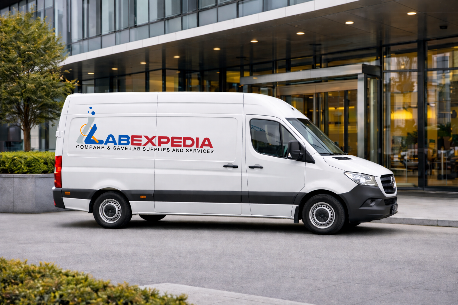 LabExpedia delivery truck with logo